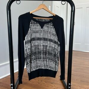 Michael Stars black & white silk blouse size S